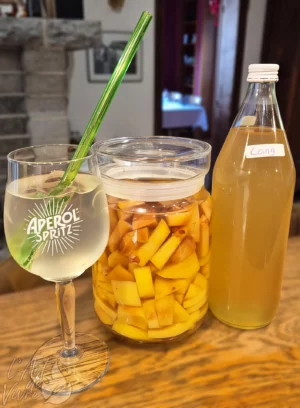 Apéro avec liqueur maison du restaurant L'Art de Vivre à Moosch dans le Haut-Rhin en Alsace