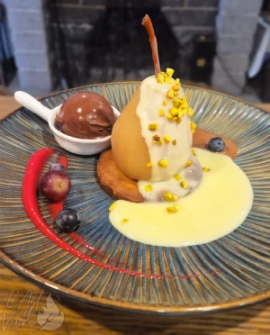 Photo d'un dessert maison du restaurant L'Art de Vivre à Moosch dans le Haut-Rhin en Alsace