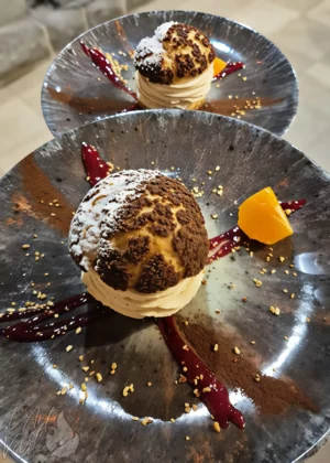 Photo d'un dessert maison du restaurant L'Art de Vivre à Moosch dans le Haut-Rhin en Alsace