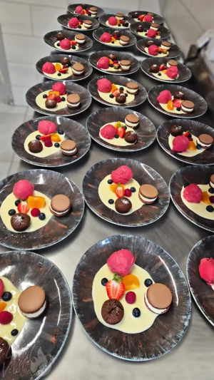 Photo d'un dessert maison pour un groupe au restaurant L'Art de Vivre à Moosch dans le Haut-Rhin en Alsace